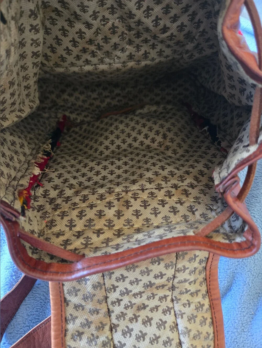 Handmade Moroccan Kilim Leather Backpack Red Southwestern Tribal Boho Rucksack - Picture 13 of 15